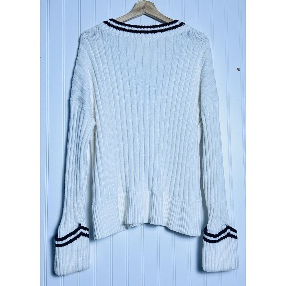 Lovers And Friends 'Danil' White And Black V Neck Sweater Size M Wool Casual - Picture 9 of 11
